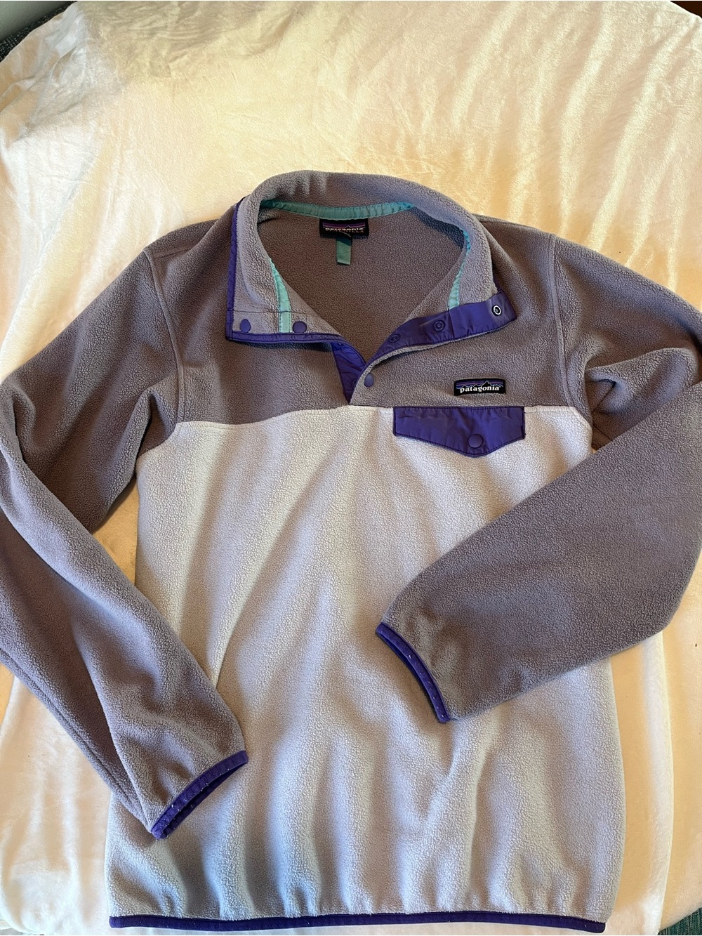 Patagonia Women’s Synchilla Two-Tone Snap-T Fleece Pullover - Purple